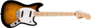 Squier by Fender スクワイヤー エレキギター Squier Sonic™ Mustang®, Maple Fingerboard, White Pickguard, 2-Color Sunburst ソフトケース付き 1