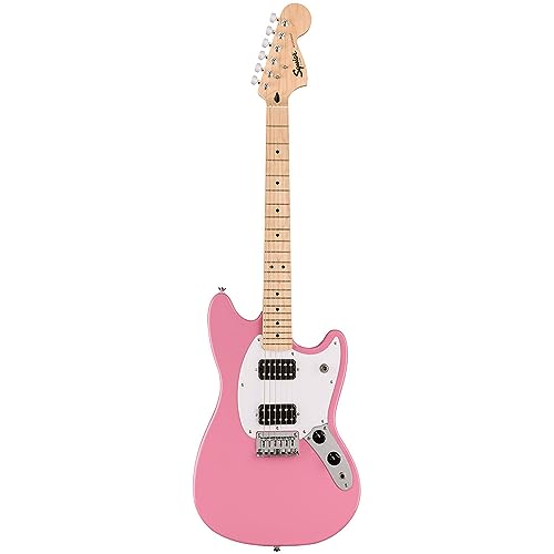 Squier by Fender スクワイヤー エレキギター Squier Sonic™ Mustang® HH, Maple Fingerboard, White Pickguard, Flash Pink ソフトケース付きの特徴・詳細 画像