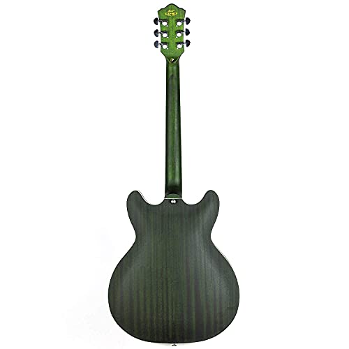 GROTE Full Scale Electric Guitar Semi-Hollow Body Guitar P90 Bone Nut Matte Paint (Green) 最後 画像