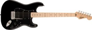 Squier by Fender スクワイヤー エレキギター Squier Sonic™ Stratocaster® HSS, Maple Fingerboard, Black Pickguard, Black ソフトケース付き 1