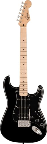 Squier by Fender スクワイヤー エレキギター Squier Sonic™ Stratocaster® HSS, Maple Fingerboard, Black Pickguard, Black ソフトケース付きの特徴・詳細 画像