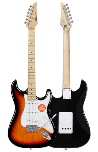 Bullfighter 初心者向けエレキギターセット、男の子、女の子、学生、大人向けのユニバーサルモデル、プロフェッショナルなエントリーレベルの電子ギター楽器 ST Electric Guitar MS100 (Sunset) 中間 画像