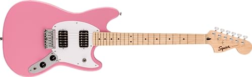 Squier by Fender スクワイヤー エレキギター Squier Sonic™ Mustang® HH, Maple Fingerboard, White Pickguard, Flash Pink ソフトケース付き 1