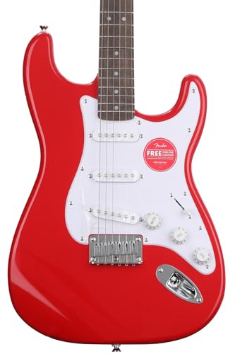 Squier by Fender スクワイヤー エレキギター Squier Sonic™ Stratocaster® HT, Laurel Fingerboard, White Pickguard, Torino Red ソフトケース付きの特徴・詳細 画像