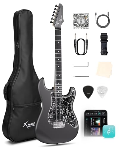 Enya XMARI スマートエレキギター - 内蔵DSPエフェクター・4プリセット・USB-C OTG録音機能・カスタムセラミックピックアップ搭載、カーボンファイバーボディ (ギグバッグ・ストラップ・ケーブル・ピック付属) 1