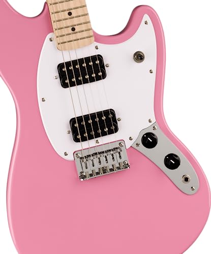 Squier by Fender スクワイヤー エレキギター Squier Sonic™ Mustang® HH, Maple Fingerboard, White Pickguard, Flash Pink ソフトケース付きの特徴・詳細 画像