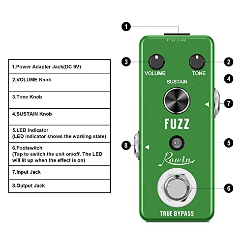 Rowin Analogアナログ ファズFUZZ ギターエフェクトペダルLEF-306の詳細・まとめ 画像