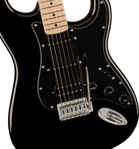 Squier by Fender スクワイヤー エレキギター Squier Sonic™ Stratocaster® HSS, Maple Fingerboard, Black Pickguard, Black ソフトケース付きの特徴・詳細 画像