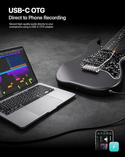 Enya XMARI スマートエレキギター - 内蔵DSPエフェクター・4プリセット・USB-C OTG録音機能・カスタムセラミックピックアップ搭載、カーボンファイバーボディ (ギグバッグ・ストラップ・ケーブル・ピック付属) 中間 画像