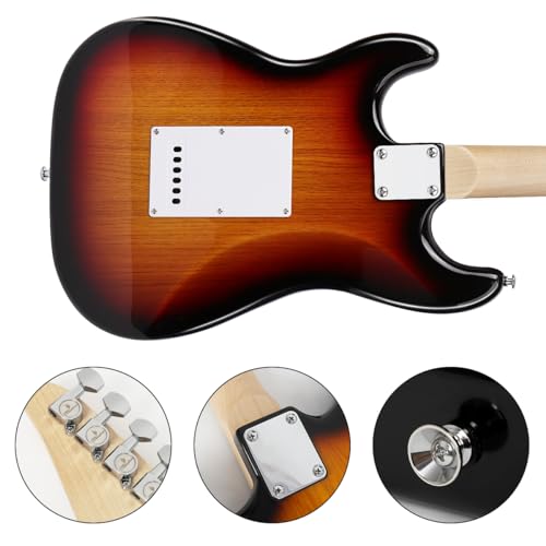 Bullfighter 初心者向けエレキギターセット、男の子、女の子、学生、大人向けのユニバーサルモデル、プロフェッショナルなエントリーレベルの電子ギター楽器 ST Electric Guitar MS100 (Sunset) 中間 画像