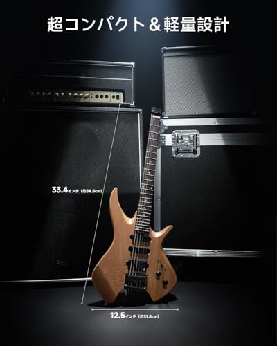 Donner NHL-500 Natural ヘッドレスギター エレキギター ドナーの特徴・詳細 画像