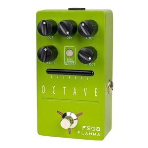 FLAMMA FS08オクターブペダルエレクトリックギターポリフォニックオクターブエフェクトペダルドライ信号制御7プリセットスロット オクターブグリーン 1
