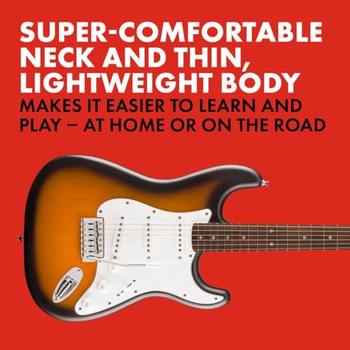 Squier by Fender スクワイヤー エレキギター Debut Collection™ Stratocaster®, Laurel Fingerboard, White Pickguard, 2-Color Sunburst ソフトケース付きの特徴・詳細 画像