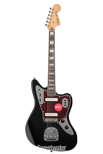 Squier by Fender エレキギター Classic Vibe '70s Jaguar®, Laurel Fingerboard, Black ソフトケース付きの特徴・詳細 画像