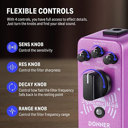 Donner Dynamic オート ワウペダル Wah ギターエフェクターの特徴・詳細 画像