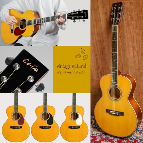 Eris. Aproa アコースティックギター 弾きやすい628mmスケール エリス アプロア (初心者12点セット, グロス/ヴィンテージナチュラル)の特徴・詳細 画像