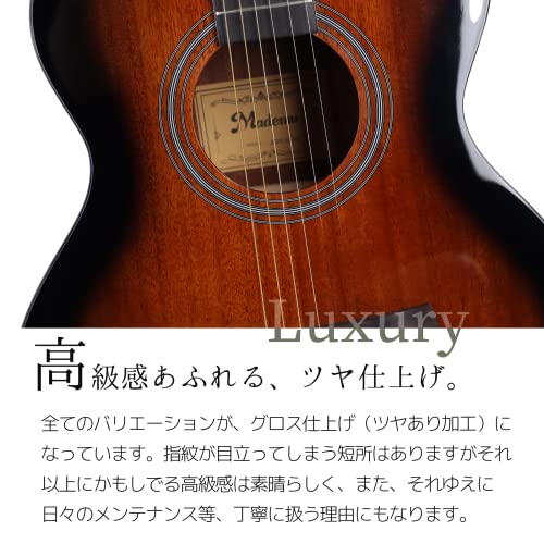 Mademu マホガニー単板 アコースティックギター フォークタイプ 初心者 アコギ セット 入門13点セット 刺繍ギターパック カポタスト付 (単板マホガニー〜フォーク)の特徴・詳細 画像