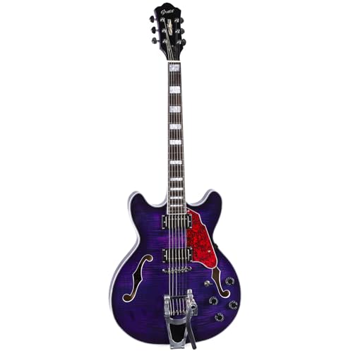 GROTE 335 style Jazz Electric Guitar with Bigsby Semi-Hollow Body (Purle)の特徴・詳細 画像