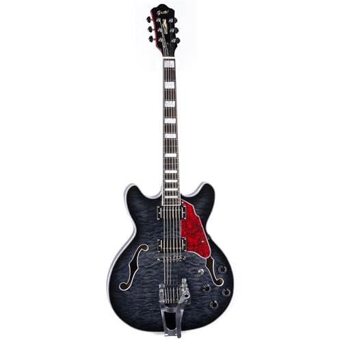 GROTE 335 style Jazz Electric Guitar with Bigsby Semi-Hollow Body (Black)の特徴・詳細 画像