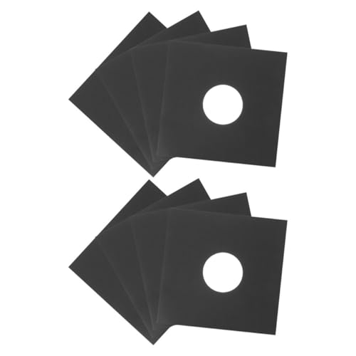 HINTRMENT ビニールレコード用静電気防止二重層インナースリーブ 8枚セット ブラック 多目的収納ケース DJ機器向けレコード保護バッグの外観・全体像 画像