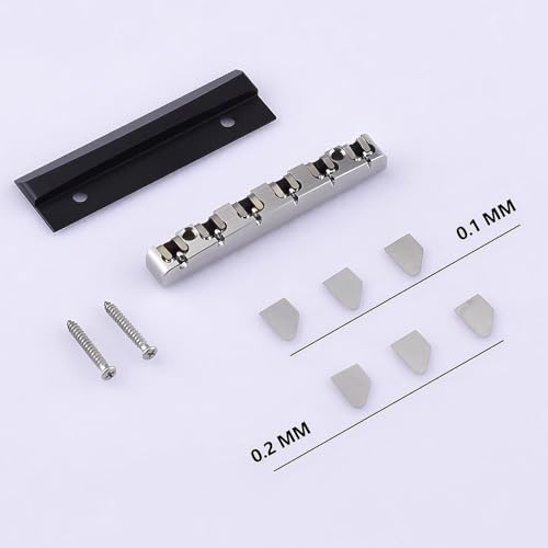 TISHITA ステンレススチールギターナット、エレキギター用のローラーナット43mm、プロの取り付けハードウェア、交換部品の特徴・詳細 画像