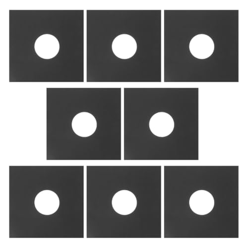 ledmomo ビニールレコード用静電気防止インナースリーブ 8枚セット 二重層構造ビニール収納バッグ ブラック DJ機器アクセサリー向け保管 輸の外観・全体像 画像