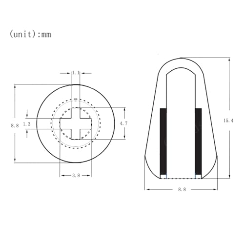 T Tooyful 2 個トグルスイッチノブチップキャップピックアップセレクタースイッチヒントハンドルピックアップセレクター用, 金の特徴・詳細 画像