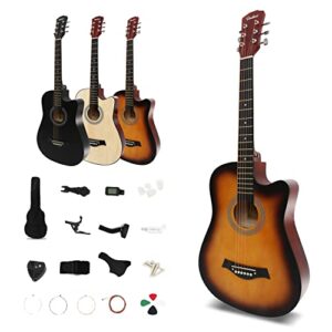 アコースティックギター 17点セット 初心者入門セット 練習ギター 初心者 ソフトケース付き アコギ guitar 艶消サンセットレッド YGRL-F 1