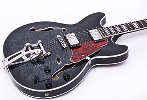 GROTE 335 style Jazz Electric Guitar with Bigsby Semi-Hollow Body (Black)の特徴・詳細 画像