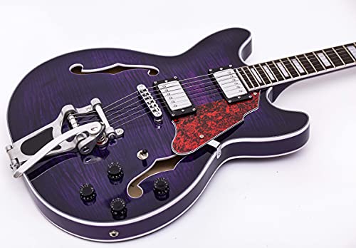GROTE 335 style Jazz Electric Guitar with Bigsby Semi-Hollow Body (Purle)の特徴・詳細 画像