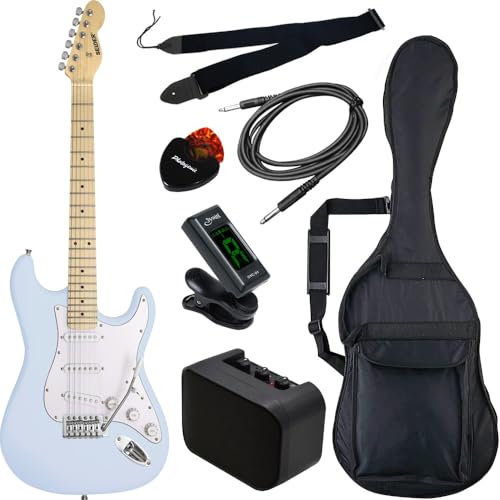 SELDER セルダー エレキギター ストラトキャスタータイプ サクラ楽器オリジナル ST-16M/LBL 初心者入門ベーシックセットの外観・全体像 画像