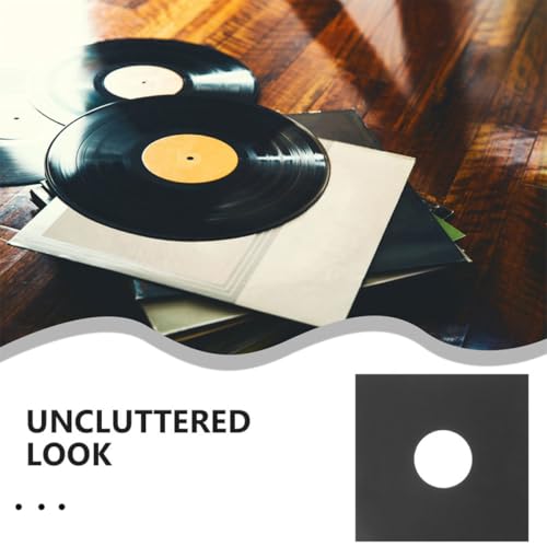 ledmomo ビニールレコード用静電気防止インナースリーブ 8枚セット 二重層構造ビニール収納バッグ ブラック DJ機器アクセサリー向け保管 輸の特徴・詳細 画像