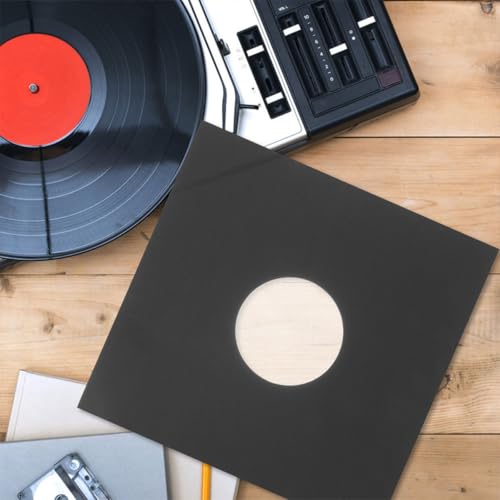 Parliky ビニールレコードジャケット 8枚入り 静電気防止インナースリーブ ポリオレフィン製 レコード収納用ブラックバッグ DJやコレクターの特徴・詳細 画像