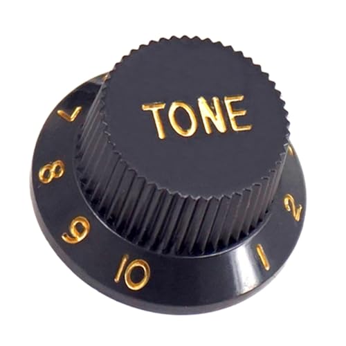 Deevoka 3ピースギターシングルロッカーハンドルボリュームコントロールノブプロフェッショナルDIYアクセサリーギターノブ、, 黒と金の詳細・まとめ 画像