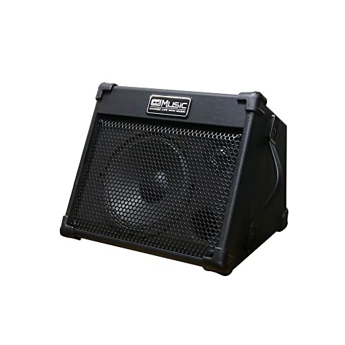 Coolmusic Battery Powered Acoustic amplifier,BT搭載 アコースティックギターアンプ コンパクト 軽量設計 40Wの大出力,3チャンネル、2バンドEQ、ブラックの外観・全体像 画像
