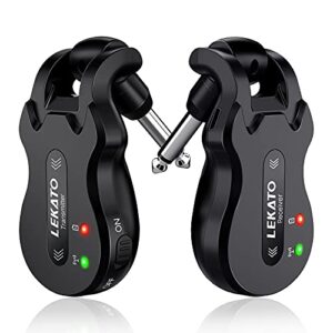 ギターワイヤレスシステム 送受信機 LEKATO チップ ギターに直接プラグ・イン エレキギターアンプ ケーブル不要 エレキ 干渉なし 送信範囲 USB充電式 4チャンネル 取扱説明書 1