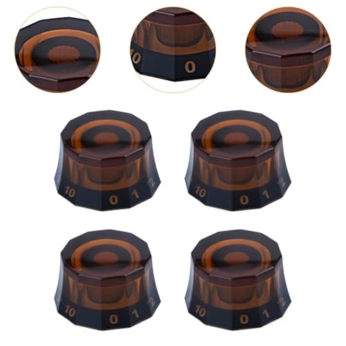 Generic 4個セットギターノブボリューム調整用ユニバーサルベースノブエレクトリックギター用, 明るい茶色の詳細・まとめ 画像