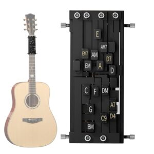 ギターコードトレーナー - ポータブルギター練習ツール、強化演奏練習用アコースティック初心者ツール、初心者、プロフェッショナル、ティーン、若者、友人、家族の集まり 5.12x2.36インチ 1