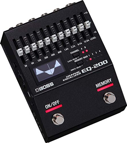 BOSS ボス EQ-200 グラフィックイコライザー 2系統の10バンドEQ 127のユーザー・メモリー MIDI端子搭載 AC/単三電池による2電源方式 ギター/ベース用イコライザー ライブ バンド 軽音の詳細・まとめ 画像