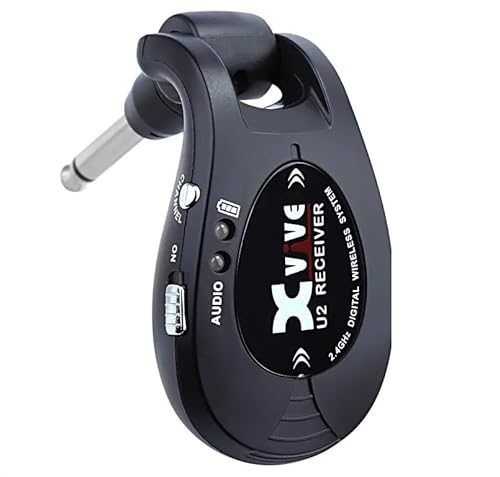 【国内正規品】Xvive XV-U2 ギターワイヤレスシステム xvive u2 ブラック コンパクト 充電式 最大30m伝送 エレキギター・ベース対応 ワイヤレス ライブ用 練習用 セット品の特徴・詳細 画像