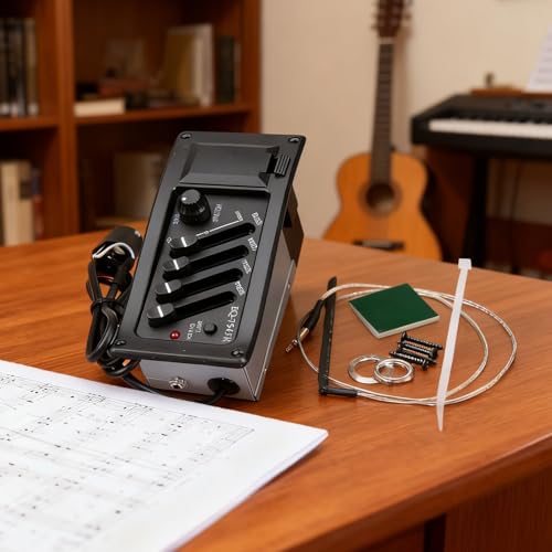 アコースティックピックアップ、プロフェッショナル高出力アンプ - 4バンドEQイコライザーキットギターピックアップ - 大人向け音楽クリエイターバンドショーパフォーマンスホリデー誕生日の特徴・詳細 画像