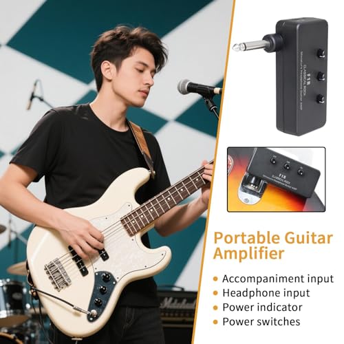 エレキギター アンプ | 小型ギタースピーカー | ポータブルベースアンプ 初心者大人用 宅録ステージ小規模ライブ対応の特徴・詳細 画像