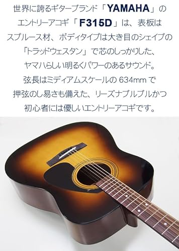 ヤマハ ギター アコースティックギター 初心者 YAMAHA F315D TBS スタート 6点セット [98765] 【検品後発送で安心】の特徴・詳細 画像