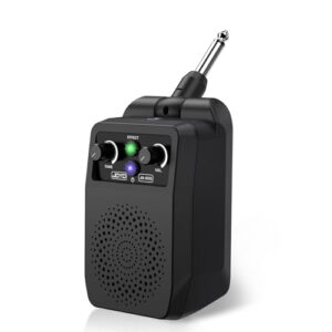 JOYO 5Wエレキギター アンプ 小型ミニギターアンプ Bluetooth 充電式 6.35mmプラグ 練習用 4種エフェクト内蔵 クリーン/ディストーション/オーバードライブ/リバーブ (JA-05G) 1