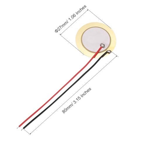 uxcell 圧電ブザー 5個セット 圧電サウンダ 27mm 汎用ブザー 厚さ0.33 mm セラミックブザー セラミックディスク 電子機器 アラーム・センサー用の特徴・詳細 画像