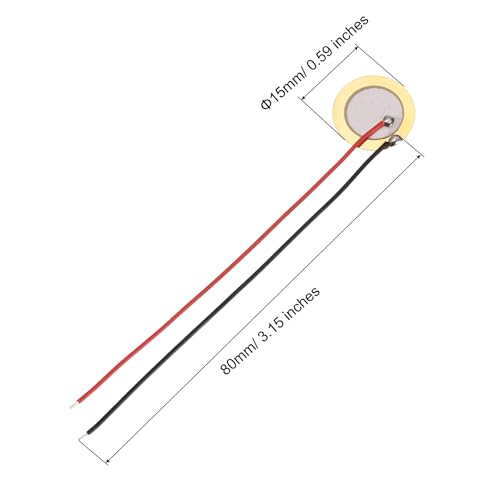 uxcell 圧電ブザー 5個セット 圧電サウンダ 15mm 汎用ブザー 厚さ0.33 mm セラミックブザー セラミックディスク 電子機器 アラーム・センサー用の特徴・詳細 画像