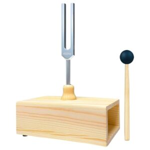 PEWETE 432Hz音叉音響楽器ポータブル多目的頑丈プロ仕様コンパクト木製共鳴箱共​​鳴音叉 1