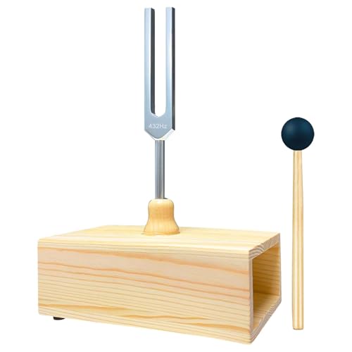 PEWETE 432Hz音叉音響楽器ポータブル多目的頑丈プロ仕様コンパクト木製共鳴箱共​​鳴音叉の外観・全体像 画像