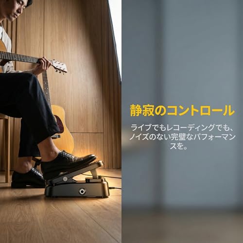 P Prettyia 【2025新登場】エクスプレッションペダル ユニバーサルエクスプレッション 外部ペダル エクステンションペダル ノイズなし 省スペース設計 軽量 コンパクト ボリュームペダル パッシブボリューム マルチエフェクト制御 音量コントロール ワウペダル ピッチシフト クッション付き セルフロックスイッチ エフェクトペダルの特徴・詳細 画像
