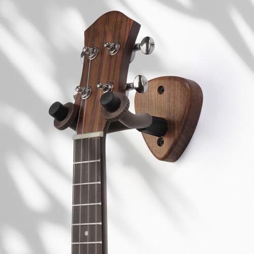 ａ aternee ギター壁掛けハンガー 楽器ホルダー 無垢材製 ベース、バンジョー、アコースティックギター用の便利な収納吊り下げブラケットの特徴・詳細 画像